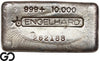 Vintage Engelhard 10 oz Ingot .999 Silver, Rare Loaf Bar, 3rd Edition Bullseye