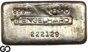 Vintage Engelhard 10 oz Ingot .999 Silver, Rare Loaf Bar, 3rd Edition Bullseye