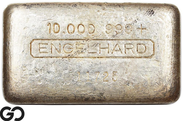 Vintage Engelhard 10 oz .999 Silver, Rare Loaf Bar, 3rd Series Transitional