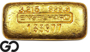 Vintage Engelhard 3.215 oz 999.9 Fine Rare Poured Gold Loaf Bar