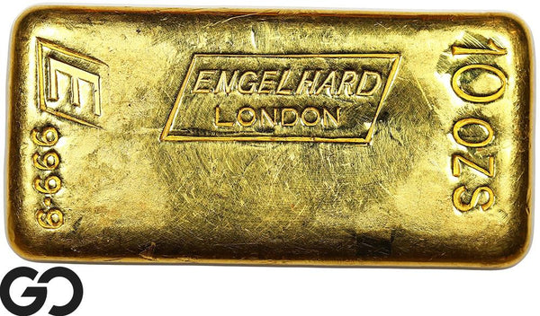 Vintage Engelhard London 10 oz GOLD 999.9 Poured Loaf Ingot *Exceptionally Rare*