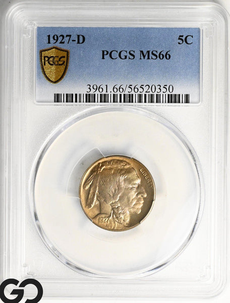 1927-D Buffalo Nickel PCGS MS 66, Absolute Gem, Just 4 Finer, Registry Coin!