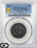 1820 Capped Bust Quarter PCGS Genuine, Cleaned XF Detail, Small "0"