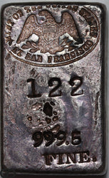 US Mint San Francisco 5.85 oz .9995 Fine Silver Bar #122 Vintage Bullion