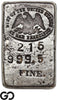 US Mint San Francisco 5.60 oz .9995 Fine Silver Poured Bar #215 Vintage