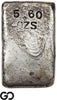US Mint San Francisco 5.60 oz .9995 Fine Silver Poured Bar #215 Vintage
