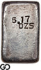 US Mint San Francisco 5.17 oz .99975 Fine Silver Poured Bar #335
