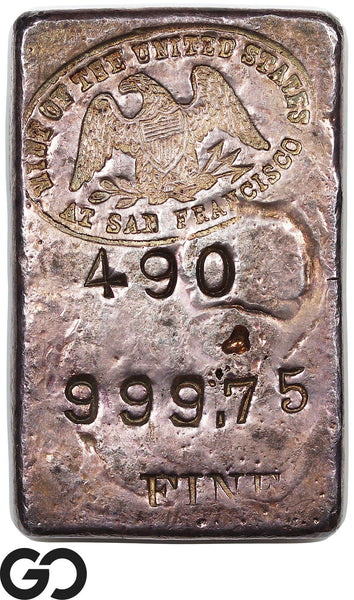 US Mint San Francisco 5.38 oz .99975 Fine Silver Ingot Bar #490 Rare