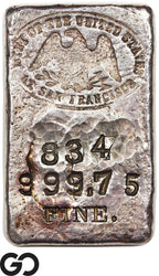 San Francisco Mint 5.07 oz .99975 Fine Silver Ingot Bar #834 Vintage Bullion