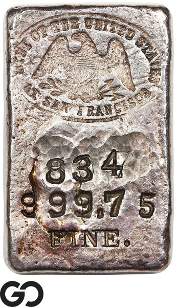 San Francisco Mint 5.07 oz .99975 Fine Silver Ingot Bar #834 Vintage Bullion