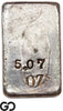 San Francisco Mint 5.07 oz .99975 Fine Silver Ingot Bar #834 Vintage Bullion