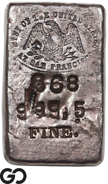 US Mint San Francisco 5.71 oz .9995 Fine Silver Ingot Bar Vintage Bullion #868