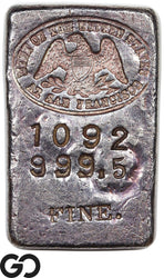 US Mint San Francisco 5.67 oz .9995 Fine Silver Poured Bar Vintage Bullion #1092