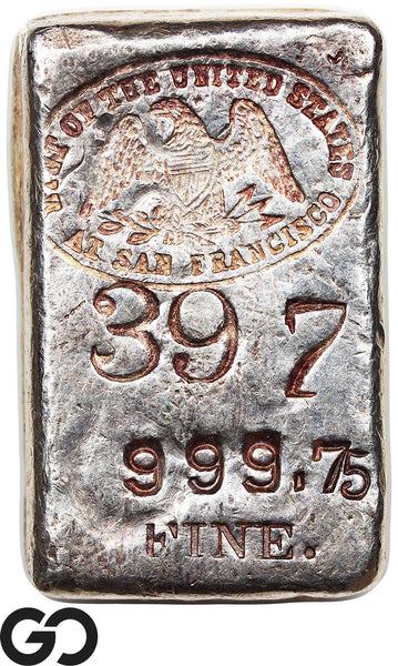 US Mint San Francisco 6.38 oz .99975 Fine Silver Ingot Bar #397 Rare