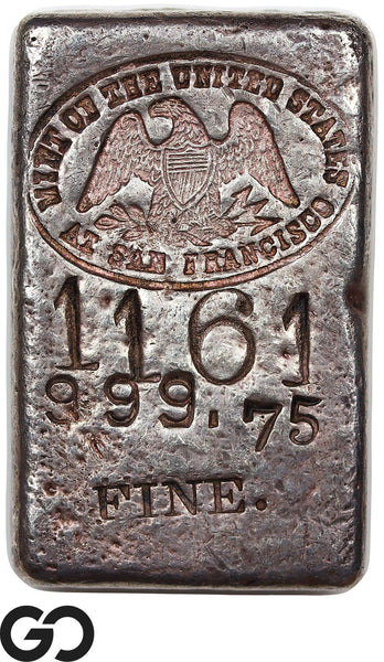 US Mint San Francisco 5.24 oz .99975 Fine Silver Ingot Bar #1161-6 Rare
