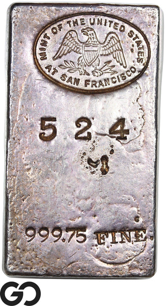 US Mint San Francisco 25.04 oz .99975 Fine Silver Bullion Bar #524 Rare