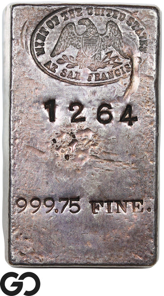 US Mint San Francisco 19.95 oz .99975 Fine Silver Ingot Bar #1264 Rare