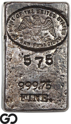 US Mint San Francisco 10 oz .99975 Fine Silver Poured Bar #575 Rare Vintage
