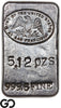US Mint San Francisco 5.12 oz .9995 Fine Silver Poured Bar Vintage Bullion