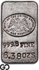 US Mint San Francisco 6.38 oz .9995 Fine Silver Poured Bar Vintage Bullion