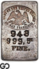 US Mint San Francisco 5.63 oz .9995 Fine Silver Ingot Bar #943 Rare