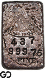San Francisco Mint Assay Office 5.85 oz Silver Ingot Bar #437 .99975 Fine
