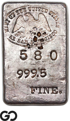 US Mint San Francisco 6.19 oz .9995 Fine Silver Poured Bar #580-7 Vintage Rare