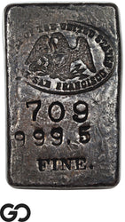 San Francisco US Mint 5.40 oz .9995 Fine Silver Poured Bar #709 Vintage