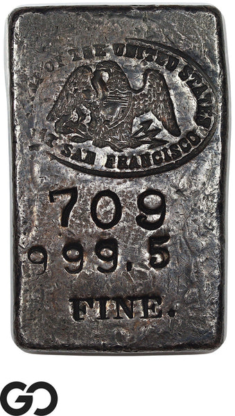 San Francisco US Mint 5.40 oz .9995 Fine Silver Poured Bar #709 Vintage