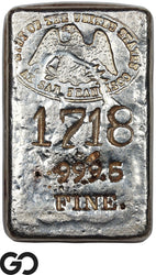 San Francisco Mint 6.51 oz .9995 Fine Silver Poured Bar #1718-6 Vintage Bullion