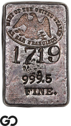 1945 San Francisco Mint 6.54 oz .9995 Fine Silver Ingot Bar #1719-6 Rare