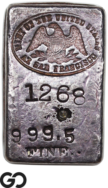 US Mint San Francisco 6.44 oz .9995 Fine Silver Ingot Bar #1268 Rare
