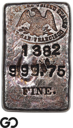 US Mint San Francisco Poured Silver Bar 5.73 oz .99975 Fine #1382 Rare