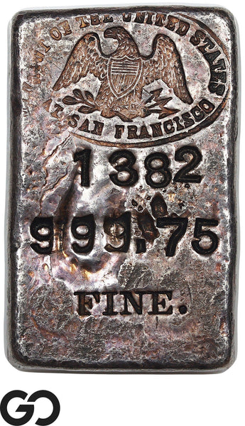 US Mint San Francisco Poured Silver Bar 5.73 oz .99975 Fine #1382 Rare