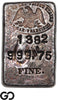 US Mint San Francisco Poured Silver Bar 5.73 oz .99975 Fine #1382 Rare