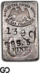 US Mint San Francisco 5.67 oz .9995 Fine Silver Ingot Bar #1390 Vintage Bullion