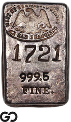 San Francisco Mint 6.59 oz .9995 Fine Silver Ingot Bar #1721-6 Vintage Bullion