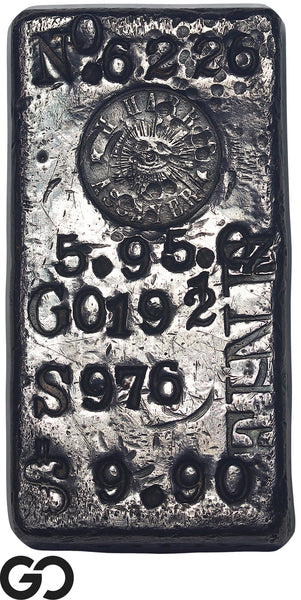 Kellogg & Humbert Assayers 5.95 oz Silver Ingot Bar No. 6226 .976 Fine