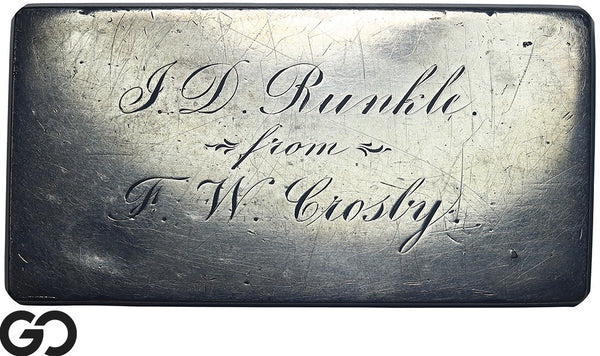 19th Century Silver & Gold Ingot Bar, Ag: .951 Fine, Au: .006 Fine, TW: 22.22 oz