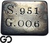 19th Century Silver & Gold Ingot Bar, Ag: .951 Fine, Au: .006 Fine, TW: 22.22 oz