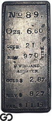 C. Wiegand Assayer Gold & Silver Ingot Bar No. 89 6.60 oz Emily Mine Rare