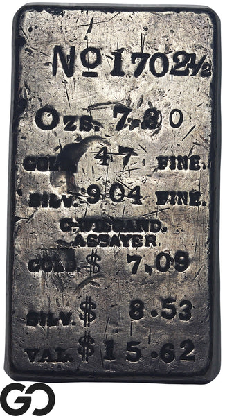 Antique Assay Office Gold & Silver Ingot Bar No. 1702½ 7.80 oz .904 Fine Rare