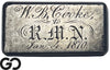 1870 Antique Silver Bar Ingot W.B. Cooke to R.M.N. Jan 4 Presentation Piece