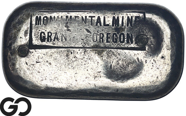 Monumental Mine Grant Oregon Vintage Silver & Gold Bar No. 1 5.55 oz .896 Fine