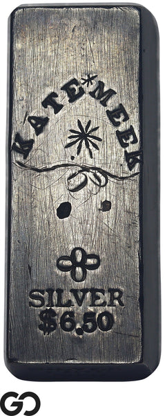 Kate Meek Hand Poured Silver Bar 5.30 oz .950 Fine Silver Bullion
