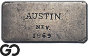 1869 Austin Nevada Silver Ingot Bar Rare Comstock Lode Era Mining Bullion