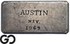 1869 Austin Nevada Silver Ingot Bar Rare Comstock Lode Era Mining Bullion
