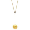 14k Yellow Gold Necklace w/ 12.7mm Tahitian Pearl & Round .10ct Lab-Grown Diamond