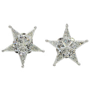 Star-shaped Diamond Earrings, White-Gold, 1.76 total diamond weight