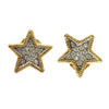 14K Yellow Gold Star Diamond Earrings, 24 Diamonds 0.12CTTW